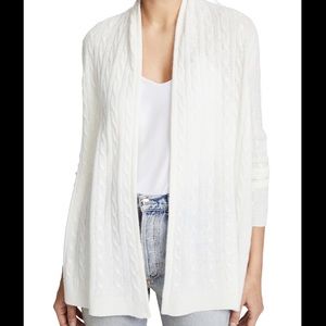 White + Warren Cashmere Cable Knit Cardigan - Sand